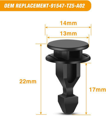 50 Pcs Engine Cover Retainer Clip For Honda Acura OEM Replacement 91547-TZ5-A02 Honda Odyssey Pilot Ridgeline Acura MDX RDX TLX